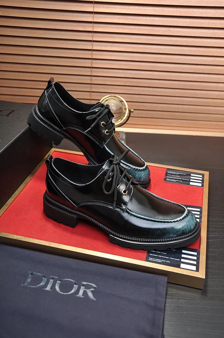 Men's shoes💰720💶【Dior】High-end goods Niuli Original order quality Dior —🆘.Dior original order purchasing, high-end leather shoes, fabric: imported from Italy open-edge beaded cowhide➕water-dyed cowhide/cowhide lining➕specially provided original outsole, fine workmanship, real-life shooting🎬size: 38-45 (45 customized)